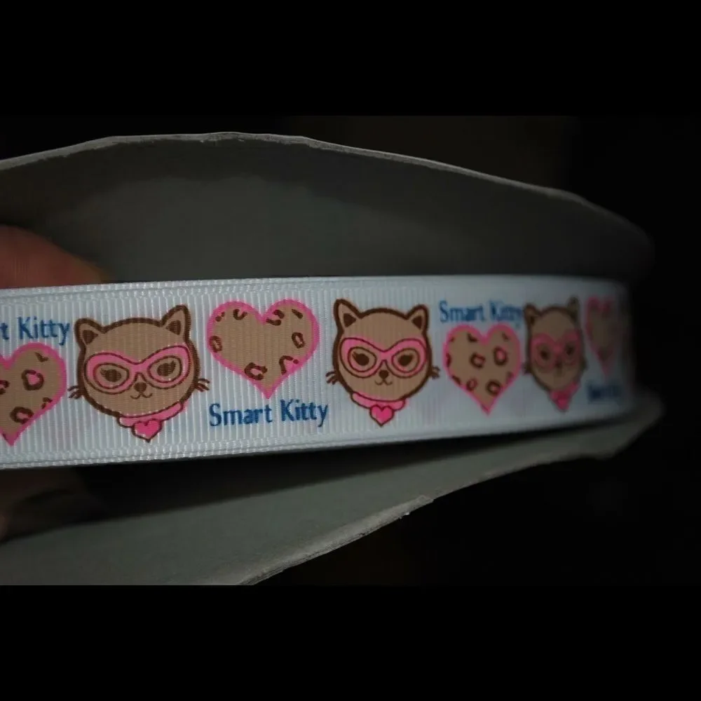 5/$20 grosgrain Ribbon 7/8” 5 yards smart kitty